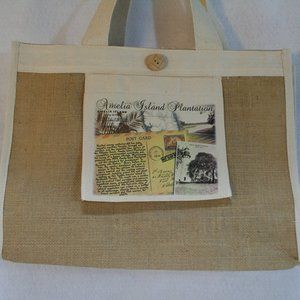 Amelia Island Plantation Jute Canvas Tote Bag